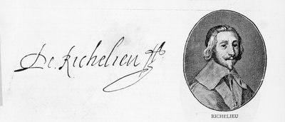 Signature of Cardinal Richelieu by Unbekannt