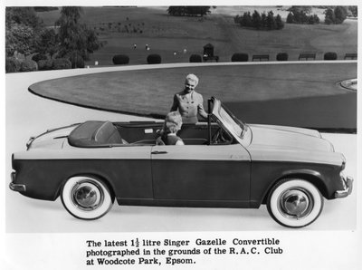 Singer Gazelle convertible, Woodcote Park, Epsom, Surrey, c1956-c1963 by Unbekannt