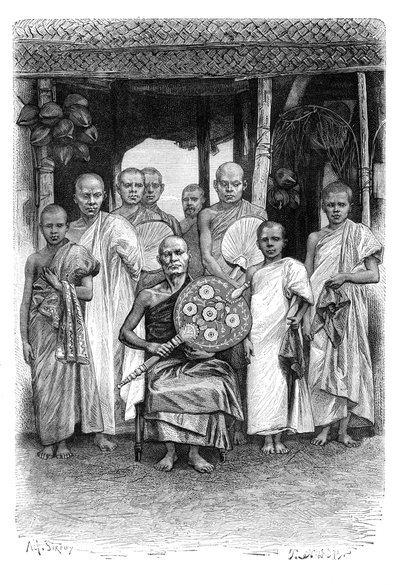 Singhalese Buddhist Priests, Sri Lanka, 1895 by Unbekannt