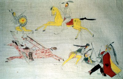 Sioux Warriors in Battle by Unbekannt