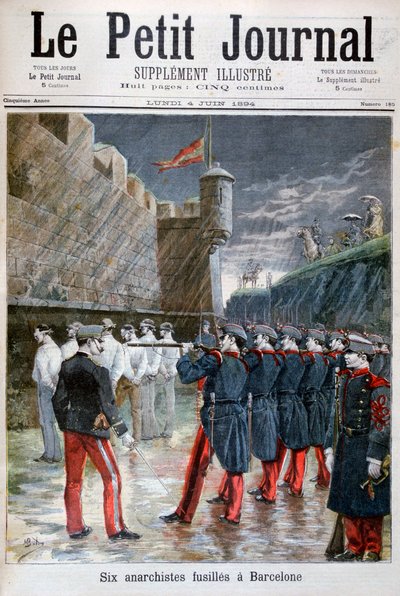 Six Anarchists Executed in Barcelona by Unbekannt