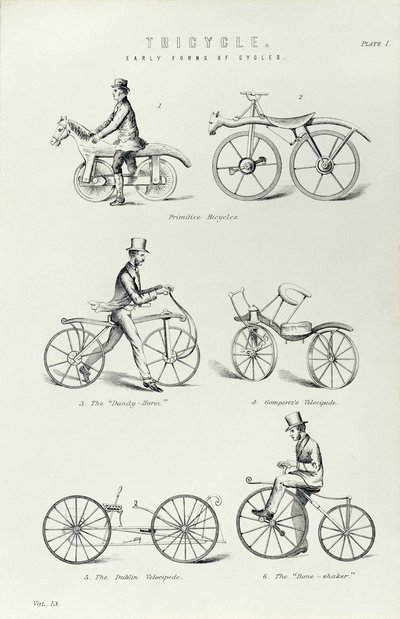 Six Early Forms of Bicycle by Unbekannt