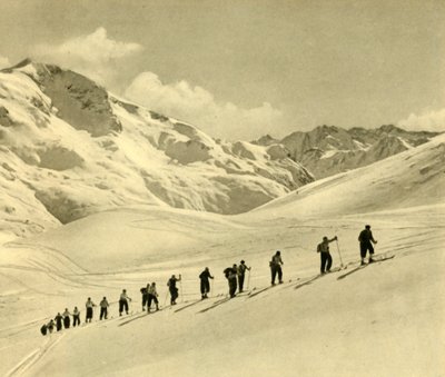 Skiing lesson, Arlberg, Austria by Unbekannt