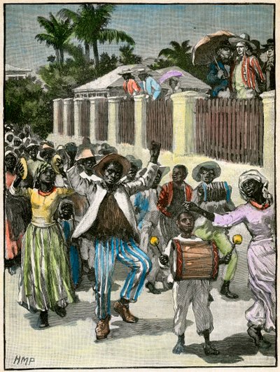 Slavery emancipation festival in Barbados, c1880 by Unbekannt