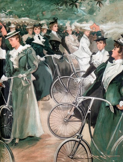 Society Ladies Cycling in Hyde Park, London by Unbekannt