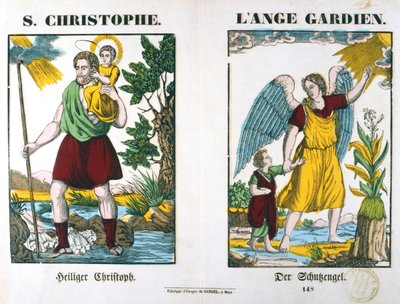 St Christopher and a Guardian Angel by Unbekannt