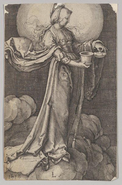 St. Mary Magdalene on the Clouds (reverse copy) by Unbekannt