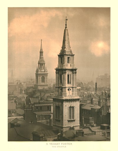 St Vedast Foster, The Steeple by Unbekannt