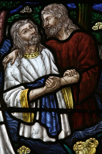 Stained Glass: St John Baptizing Jesus by Unbekannt