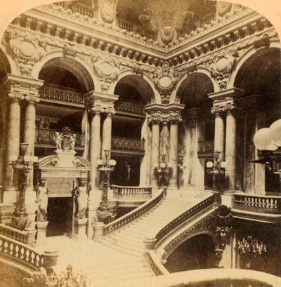 Stairway in Grand Opera House, Paris, France by Unbekannt