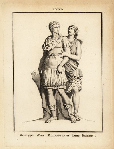 Statue of a Roman Emperor and Woman by Unbekannt