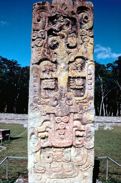 Stele B from Copan, Honduras, Pre-Columbian, Maya by Unbekannt