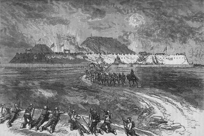 Storming the Takoo Forts, c1880 by Unbekannt