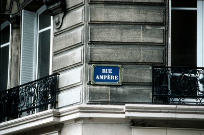 Street sign, Rue Ampere, Paris, France by Unbekannt