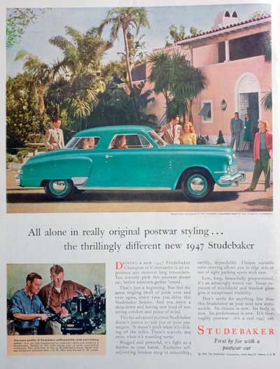 Studebaker Car Advert by Unbekannt