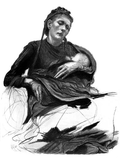 Study of a Woman Holding a Baby by Unbekannt