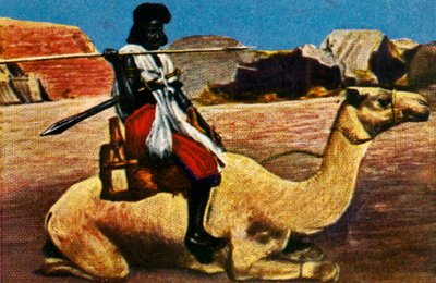 Sudanese Warrior Riding a Camel by Unbekannt