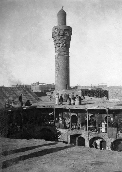 Suq al-Ghazl Minaret, Baghdad, Iraq, 1917-1919 by Unbekannt