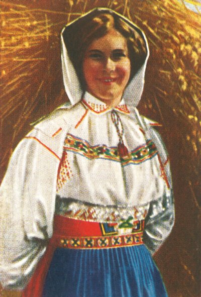Swedish Woman in Traditional Costume by Unbekannt