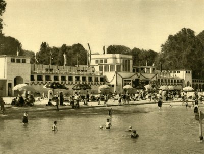 Swimming in Lake Traunsee, Gmunden, Upper Austria, c1935 by Unbekannt