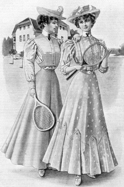 Tennis gowns, girls attire for August by Unbekannt