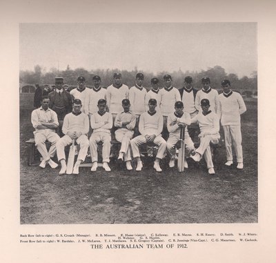The Australian Cricket Team of 1912 by Unbekannt