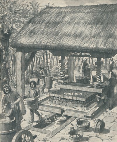 The Cider Press in the Middle Ages by Unbekannt