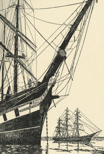 The Cutty Sark in Falmouth Harbour by Unbekannt