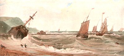 The Entrance to Boulogne Harbour, c1900 by Unbekannt