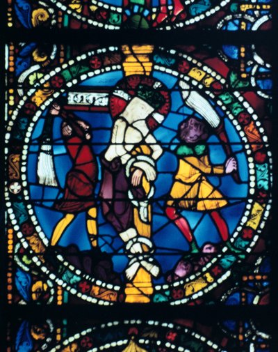 The Flagellation, Stained Glass, Chartres Cathedral, France, 1194-1260 by Unbekannt