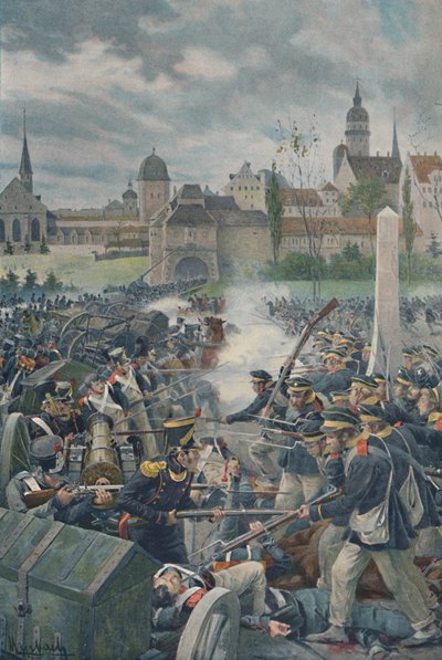 The French Army Leaving Leipsic by Unbekannt
