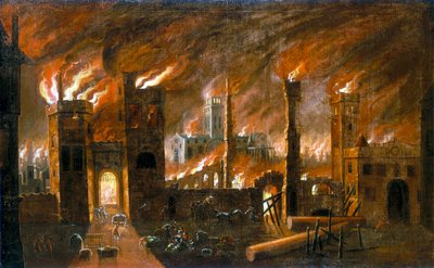 The Great Fire of London, 1666 by Unbekannt