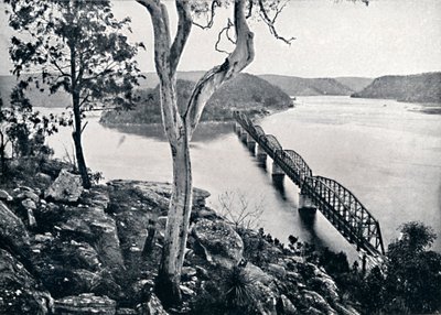 The Hawkesbury River and Bridge by Unbekannt