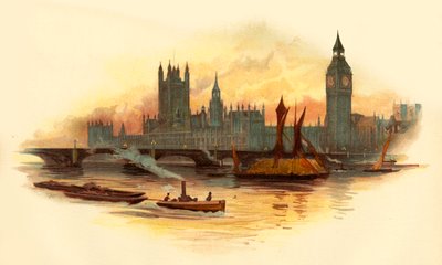 The Houses of Parliament, Westminster, London by Unbekannt