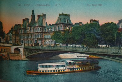The Hôtel de Ville, Paris, c. 1920 by Unbekannt