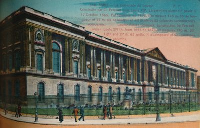 The Louvre Palace colonnade, Paris by Unbekannt
