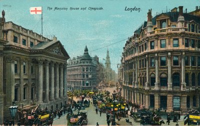 The Mansion House and Cheapside, London by Unbekannt