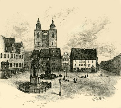 The Market Square, Wittenberg by Unbekannt