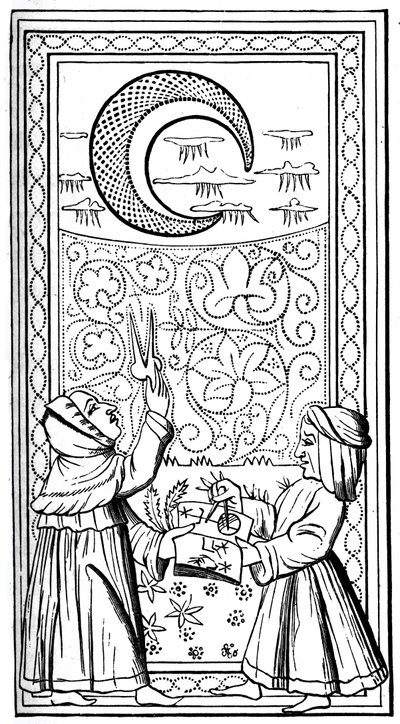 The Moon, Tarot Card, 14th Century by Unbekannt