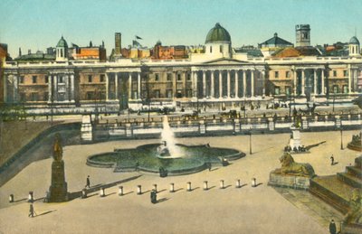 The National Gallery and Trafalgar Square, London by Unbekannt
