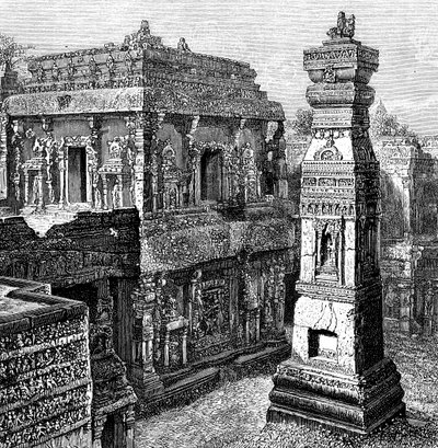 The Palace of Kailash, Ellora, India by Unbekannt