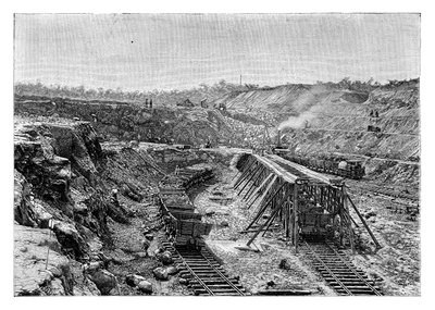 The Panama Canal under construction, c1890 by Unbekannt