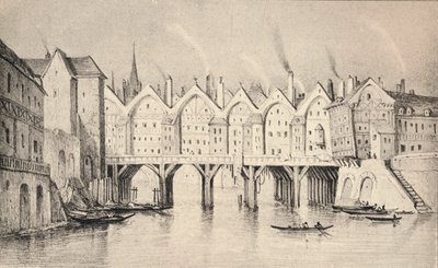 The Pont St Michel in 1550 by Unbekannt