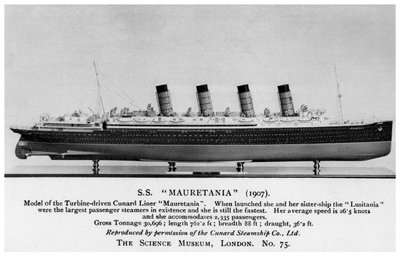 The RMS Mauretania by Unbekannt