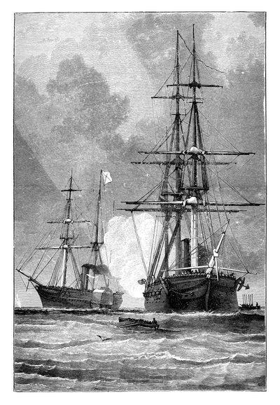 The San Jacinto Stopping the Trent, 1861 by Unbekannt