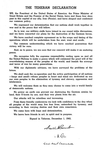 The Teheran Declaration by Unbekannt