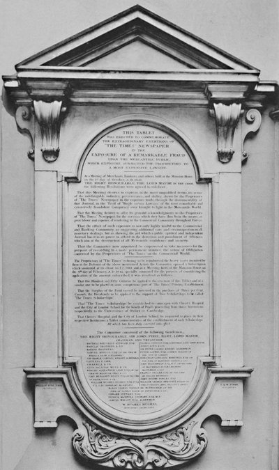 The Times Memorial at Lloyds by Unbekannt
