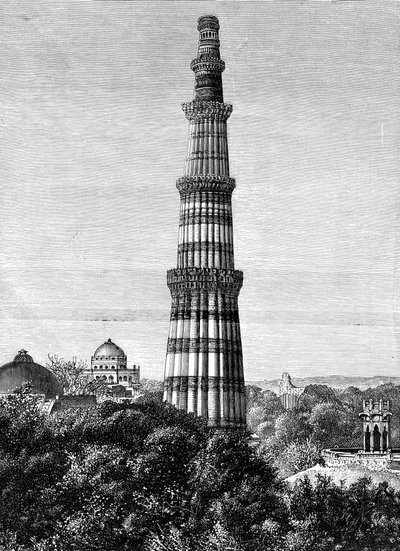 The Tower of Kutar, Delhi, India by Unbekannt
