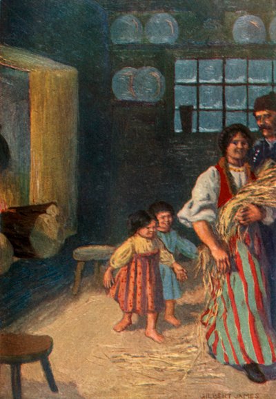 The children gleefully follow her, 1917 by Unbekannt