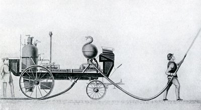 The first steam fire engine by Unbekannt